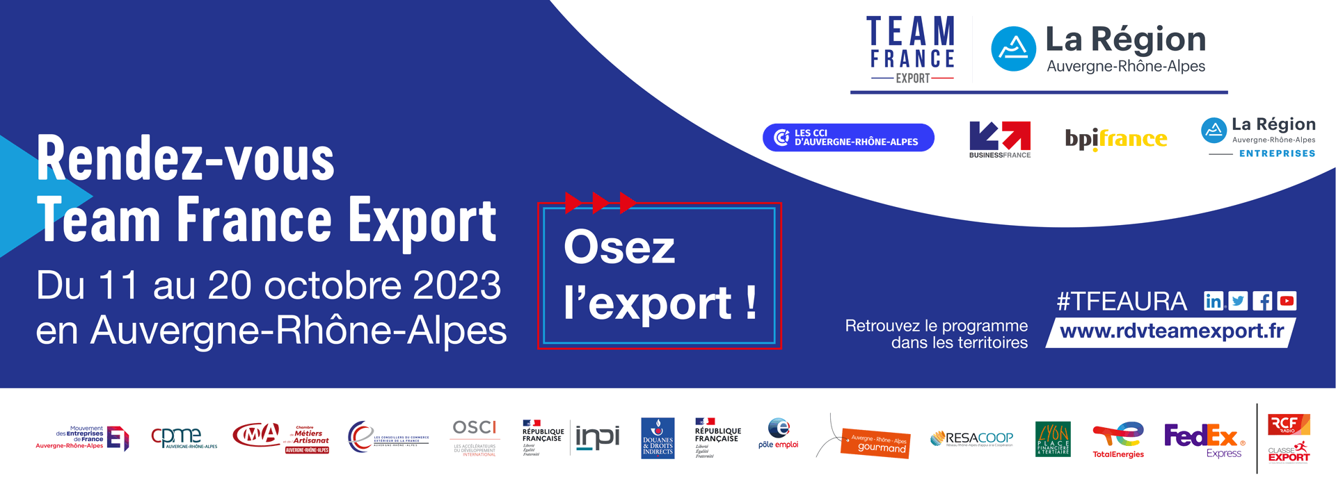 Rendez-vous Team France Export - Bannière Osez l'export régional